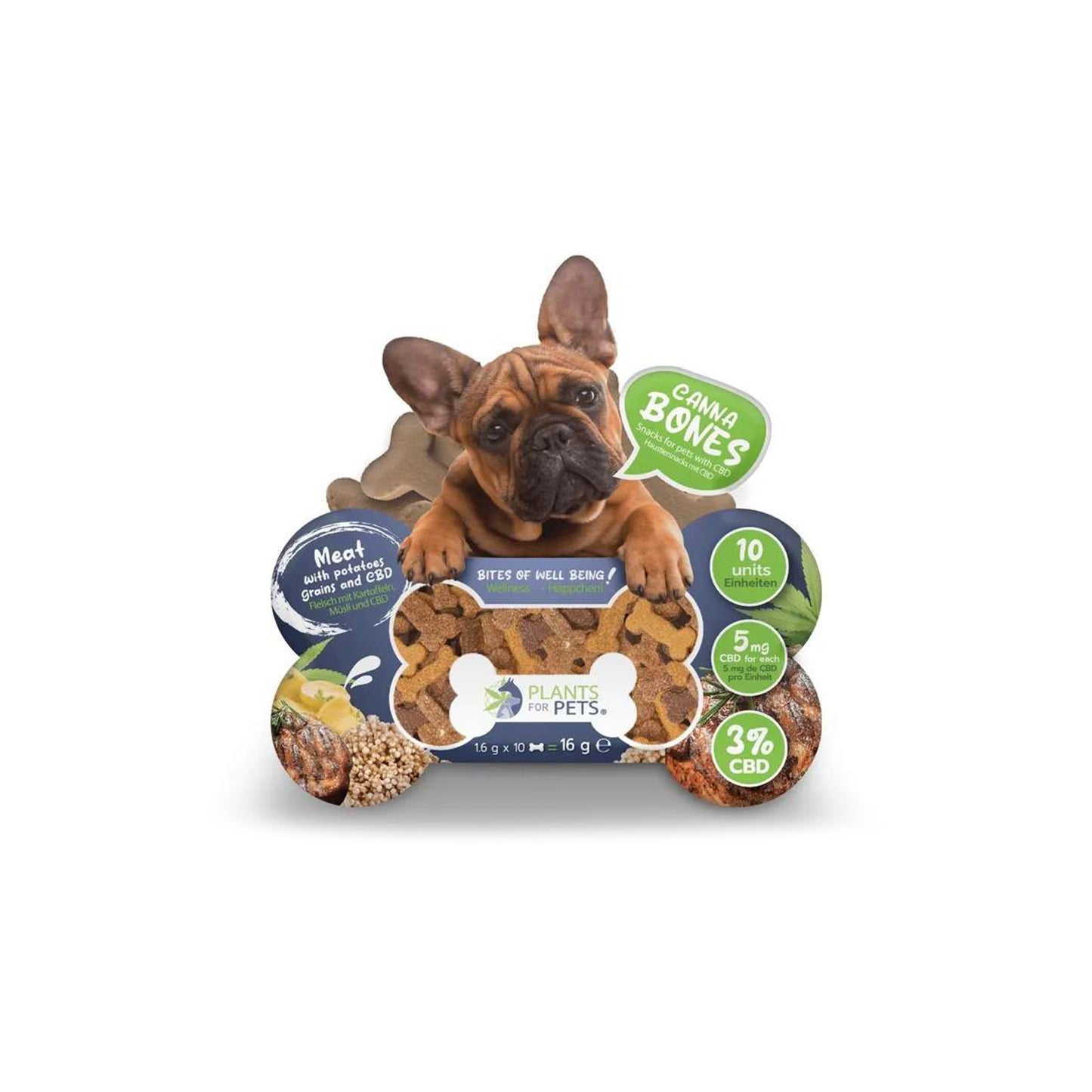 CANNABONES PARA ANIMAIS DE ESTIMAÇÃO 3% CBD | PLANTS FOR PETS