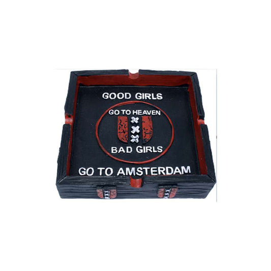 Cinzeiro de resina Preto "Good Girls, Bad Girls"