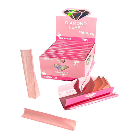 Mortalhas Rosa Diamond  King Size Slim + Tips